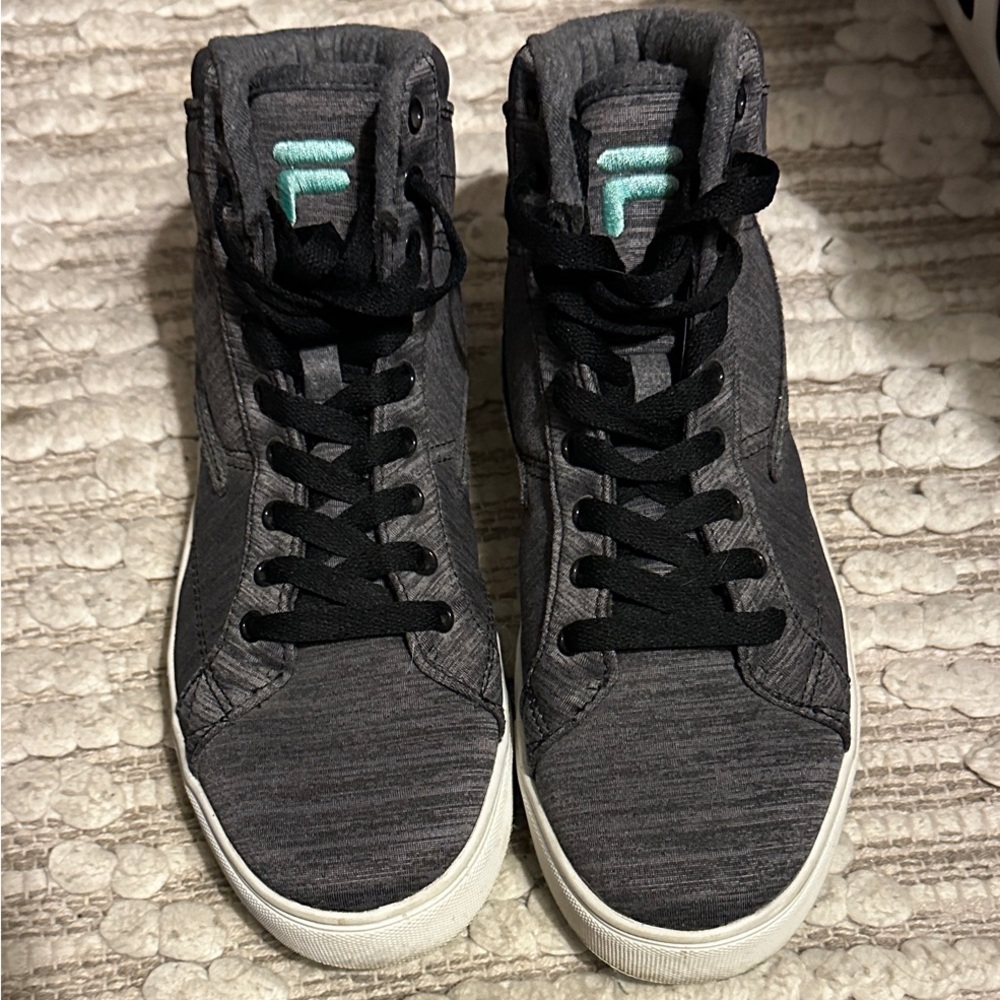 Fila Textile Smokescreen Women’s High-Top Sneakers with Black Laces